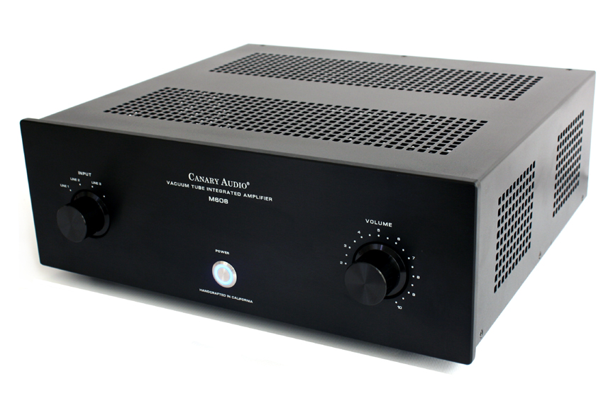 Canary Audio M608 Integrated Amplifier Black Finish Side View