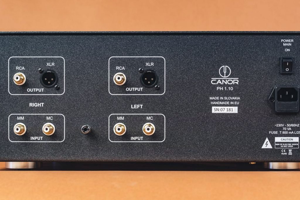 Equipped for everything: the connection panel of the Canor PH 1.10 (Photo: Canor)
